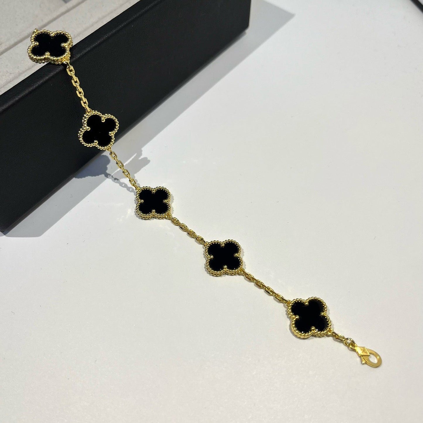 [Psychic Jewelrys]CLOVER  5 MOTIFS BLACK ONYX BRACELET
