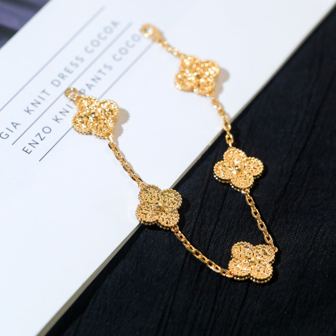 [Psychic Jewelrys]CLOVER 5 MOTIFS BRONZING BRACELET
