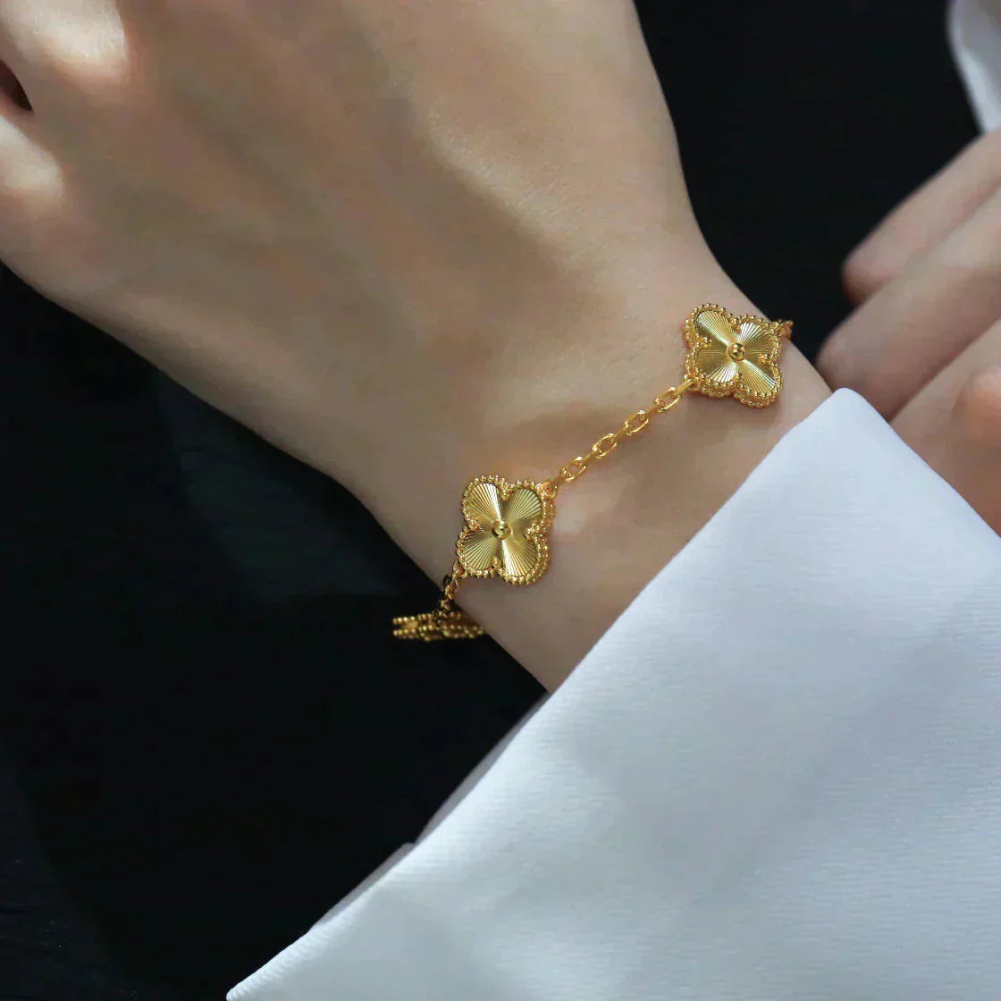 [Psychic Jewelrys]CLOVER 5 FLOWERS LASER BRACELET