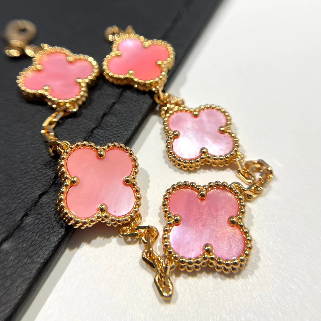 [Psychic Jewelrys]CLOVER 5 PINK MOP BRACELET