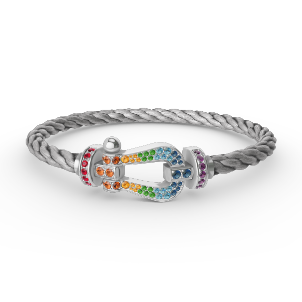 [Psychic Jewelrys]FORC LARGE HORSESHOE  COLORED DIAMOND BRACELET SILVER