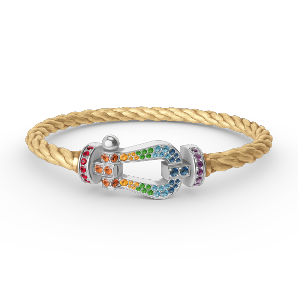 [Psychic Jewelrys]FORC LARGE HORSESHOE  COLORED DIAMOND BRACELET SILVER