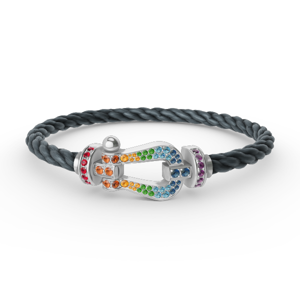 [Psychic Jewelrys]FORC LARGE HORSESHOE  COLORED DIAMOND BRACELET SILVER