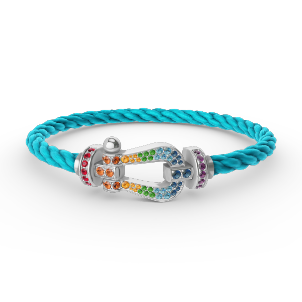 [Psychic Jewelrys]FORC LARGE HORSESHOE  COLORED DIAMOND BRACELET SILVER
