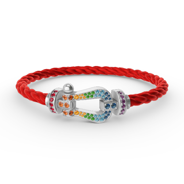 [Psychic Jewelrys]FORC LARGE HORSESHOE  COLORED DIAMOND BRACELET SILVER