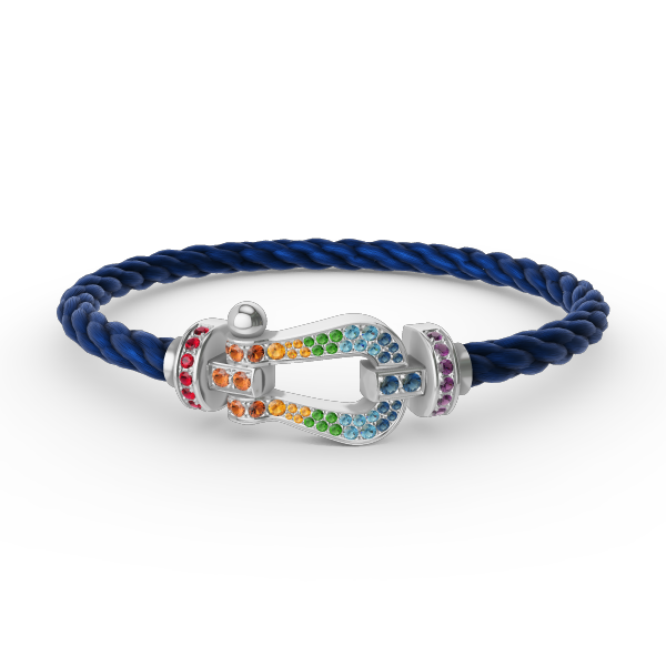[Psychic Jewelrys]FORC LARGE HORSESHOE  COLORED DIAMOND BRACELET SILVER
