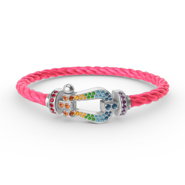 [Psychic Jewelrys]FORC LARGE HORSESHOE  COLORED DIAMOND BRACELET SILVER