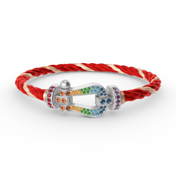[Psychic Jewelrys]FORC LARGE HORSESHOE  COLORED DIAMOND BRACELET SILVER