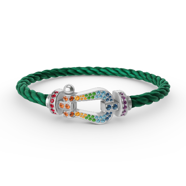 [Psychic Jewelrys]FORC LARGE HORSESHOE  COLORED DIAMOND BRACELET SILVER