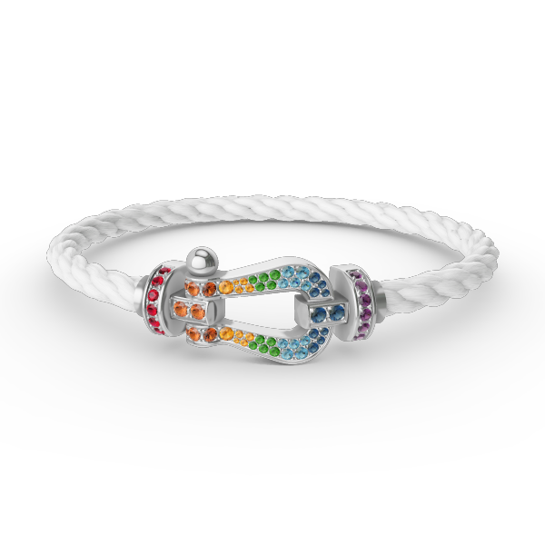 [Psychic Jewelrys]FORC LARGE HORSESHOE  COLORED DIAMOND BRACELET SILVER
