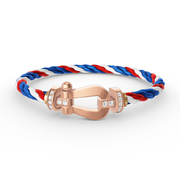 [Psychic Jewelrys]FORCE LARGE HORSESHOE HALF DIAMOND BRACELET ROSE GOLD