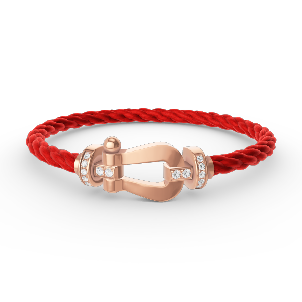 [Psychic Jewelrys]FORCE LARGE HORSESHOE HALF DIAMOND BRACELET ROSE GOLD