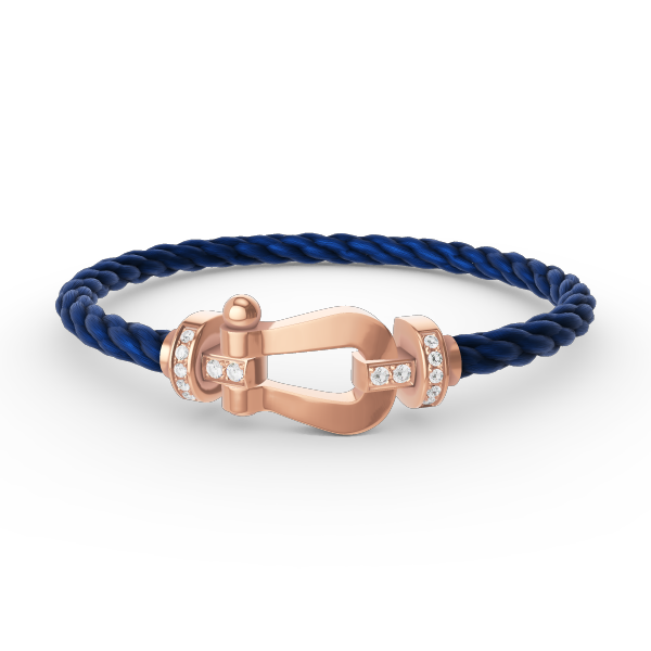 [Psychic Jewelrys]FORCE LARGE HORSESHOE HALF DIAMOND BRACELET ROSE GOLD