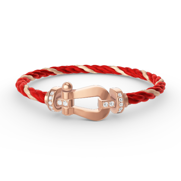 [Psychic Jewelrys]FORCE LARGE HORSESHOE HALF DIAMOND BRACELET ROSE GOLD