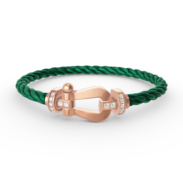 [Psychic Jewelrys]FORCE LARGE HORSESHOE HALF DIAMOND BRACELET ROSE GOLD