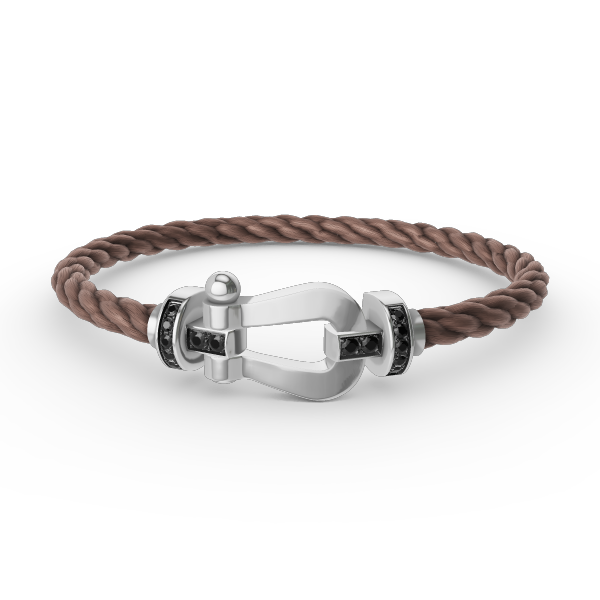 [Psychic Jewelrys]FORCE LARGE HORSESHOE BLACK DIAMOND BRACELET SILVER