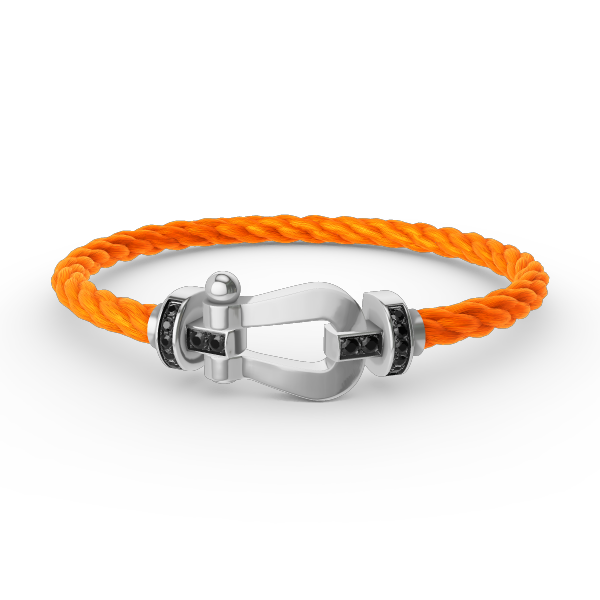 [Psychic Jewelrys]FORCE LARGE HORSESHOE BLACK DIAMOND BRACELET SILVER