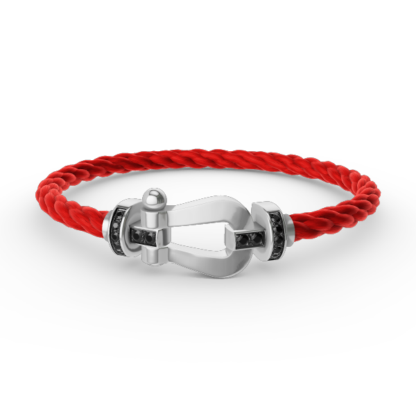 [Psychic Jewelrys]FORCE LARGE HORSESHOE BLACK DIAMOND BRACELET SILVER