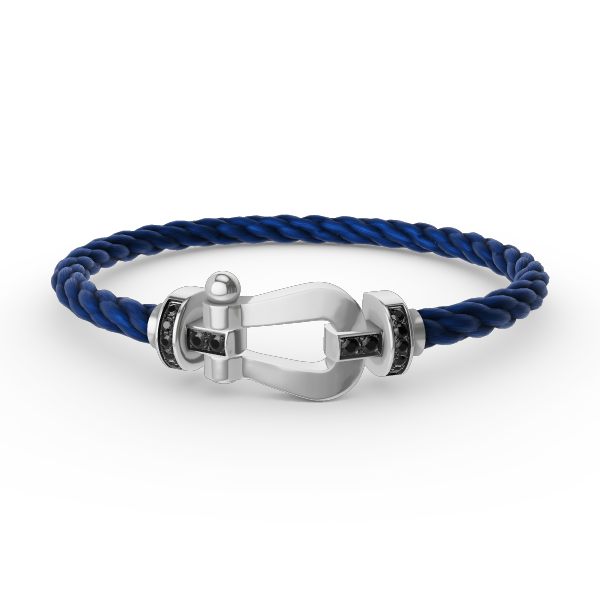 [Psychic Jewelrys]FORCE LARGE HORSESHOE BLACK DIAMOND BRACELET SILVER