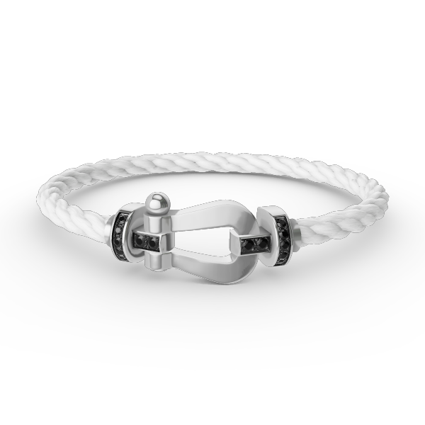 [Psychic Jewelrys]FORCE LARGE HORSESHOE BLACK DIAMOND BRACELET SILVER