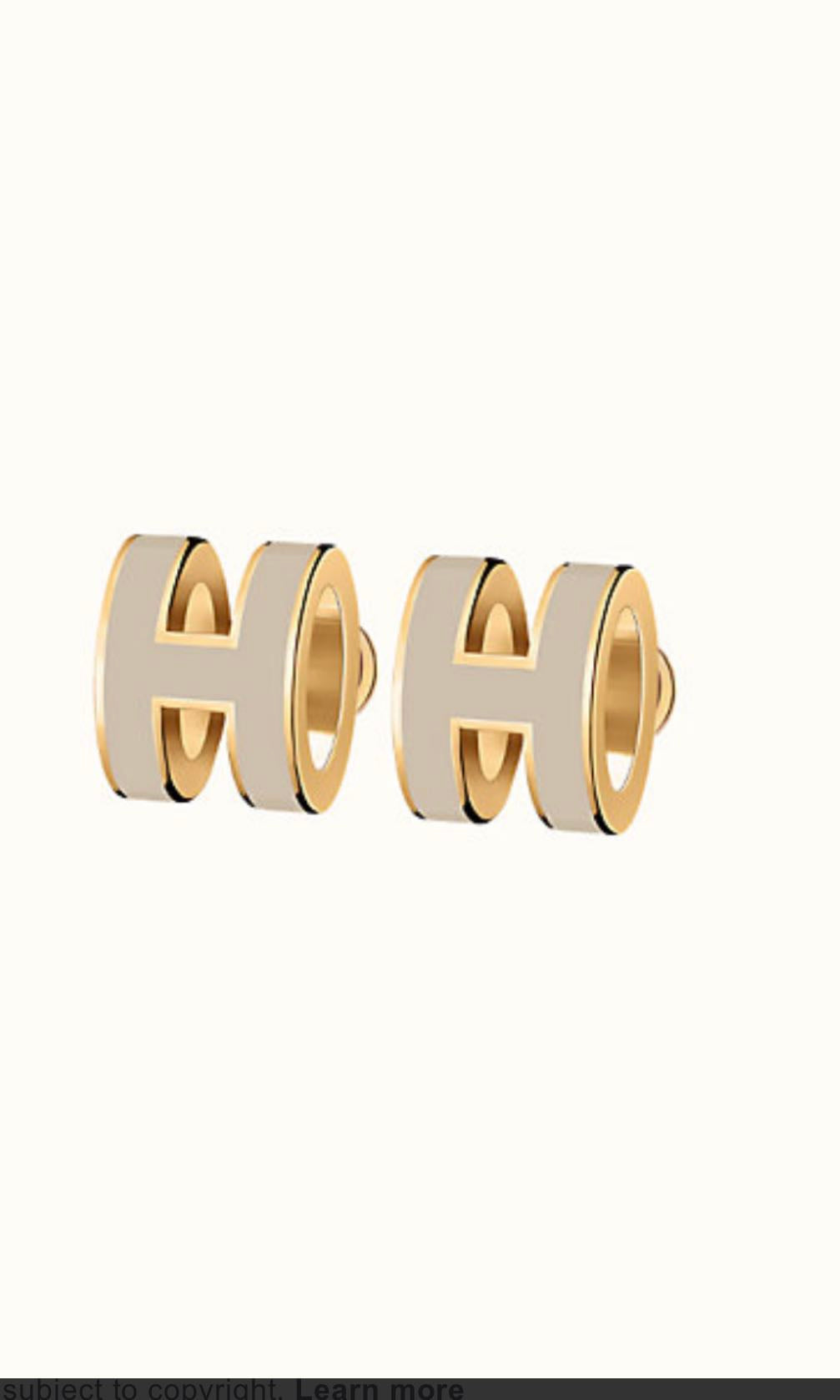 [Psychic Jewelrys]MINI POP H GOLD EARRINGS GREY