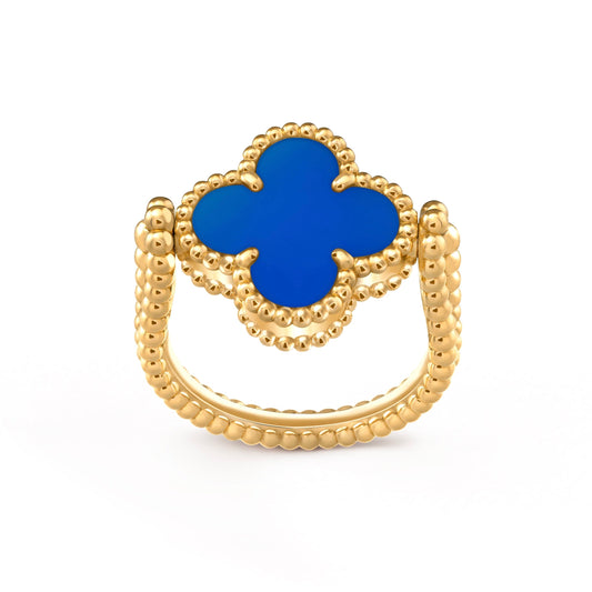 [Psychic Jewelrys]CLOVER RIVERSIBLE BLUE AGATE RING