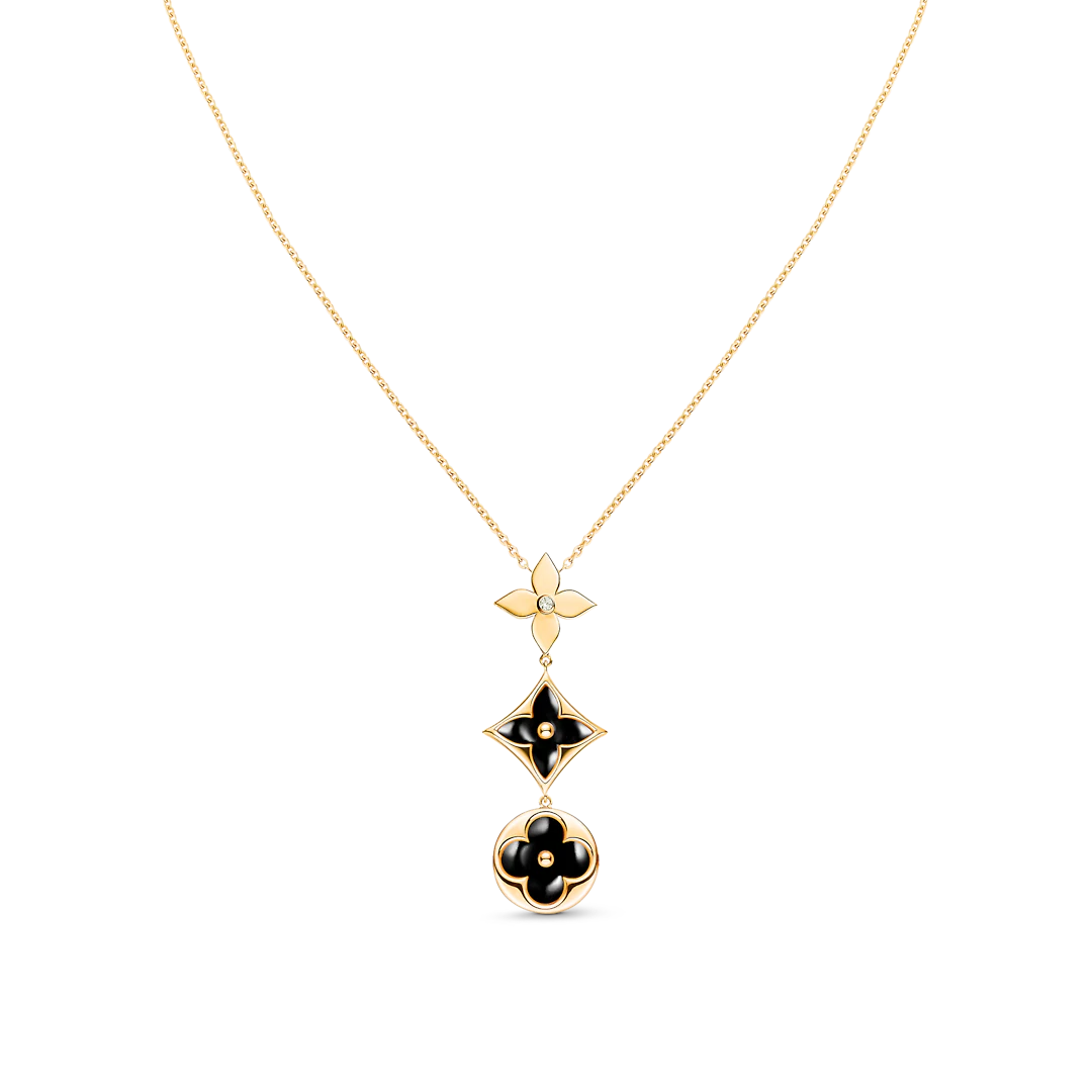 [Psychic Jewelrys]STAR AND SUN ONYX PINK GOLD NECKLACE