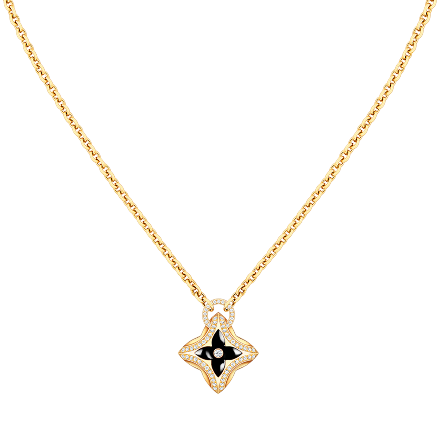 [Psychic Jewelrys]STAR PEDANT PINK GOLD DIAMOND NECKLACE