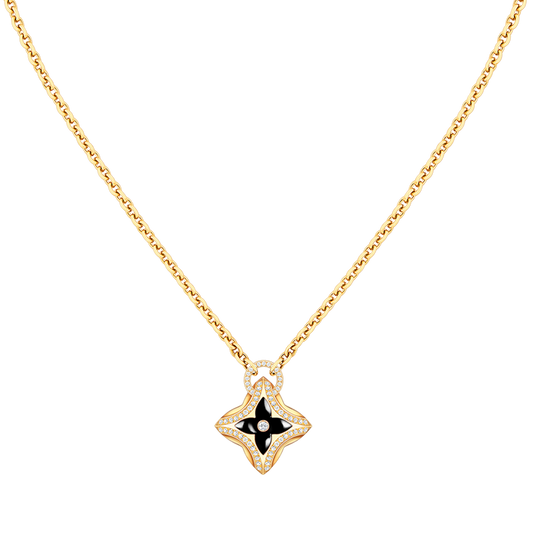 [Psychic Jewelrys]STAR PEDANT PINK GOLD DIAMOND NECKLACE