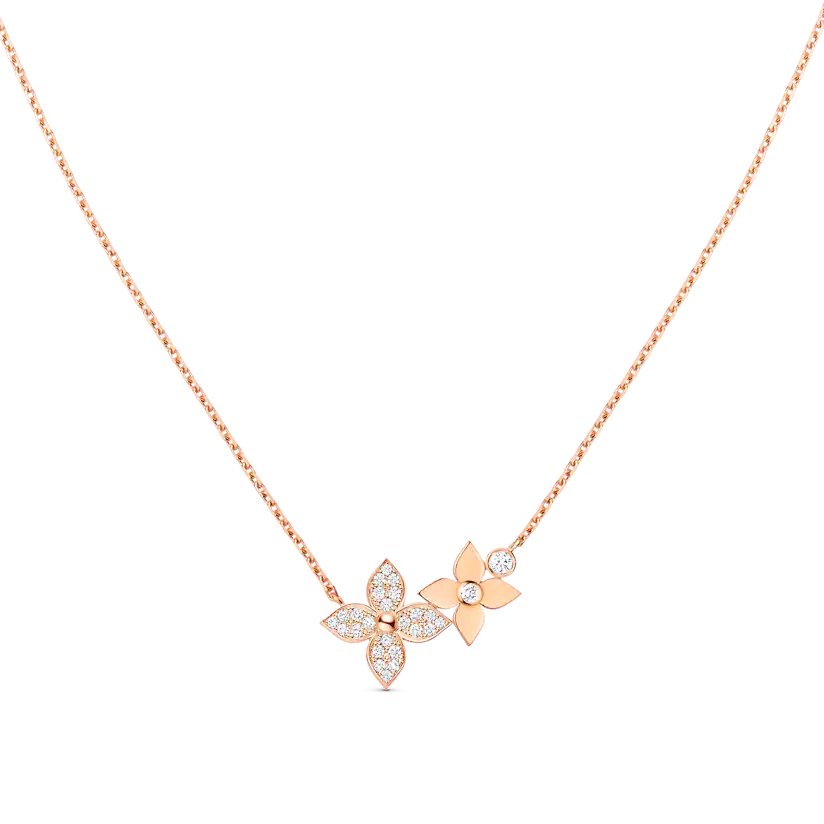 [Psychic Jewelrys]STAR BLOSSOM NECKLACE PINK GOLD DIAMONDS