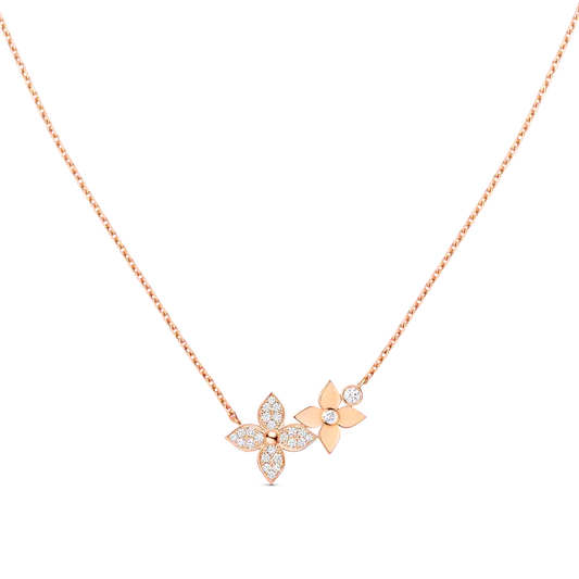 [Psychic Jewelrys]STAR BLOSSOM NECKLACE PINK GOLD DIAMONDS