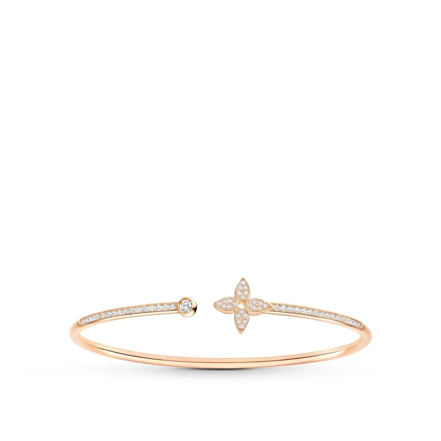 [Psychic Jewelrys]IDYLLE PINK GOLD OPEN BRACELET DIAMOND PAVED