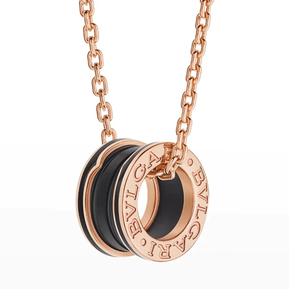 [Psychic Jewelrys]ZERO 1 BLACK CERAMIC PINK GOLD NECKLACE