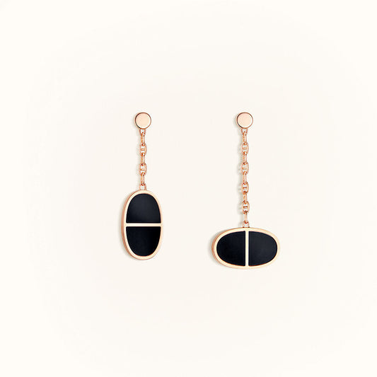 [Psychic Jewelrys]CHAINE VERSO BLACK CERAMIC EARRINGS
