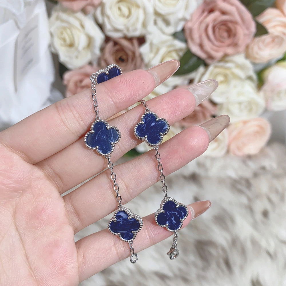 [Psychic Jewelrys]CLOVER 5 MOTIF PIETERSITE SILVER BRACELET
