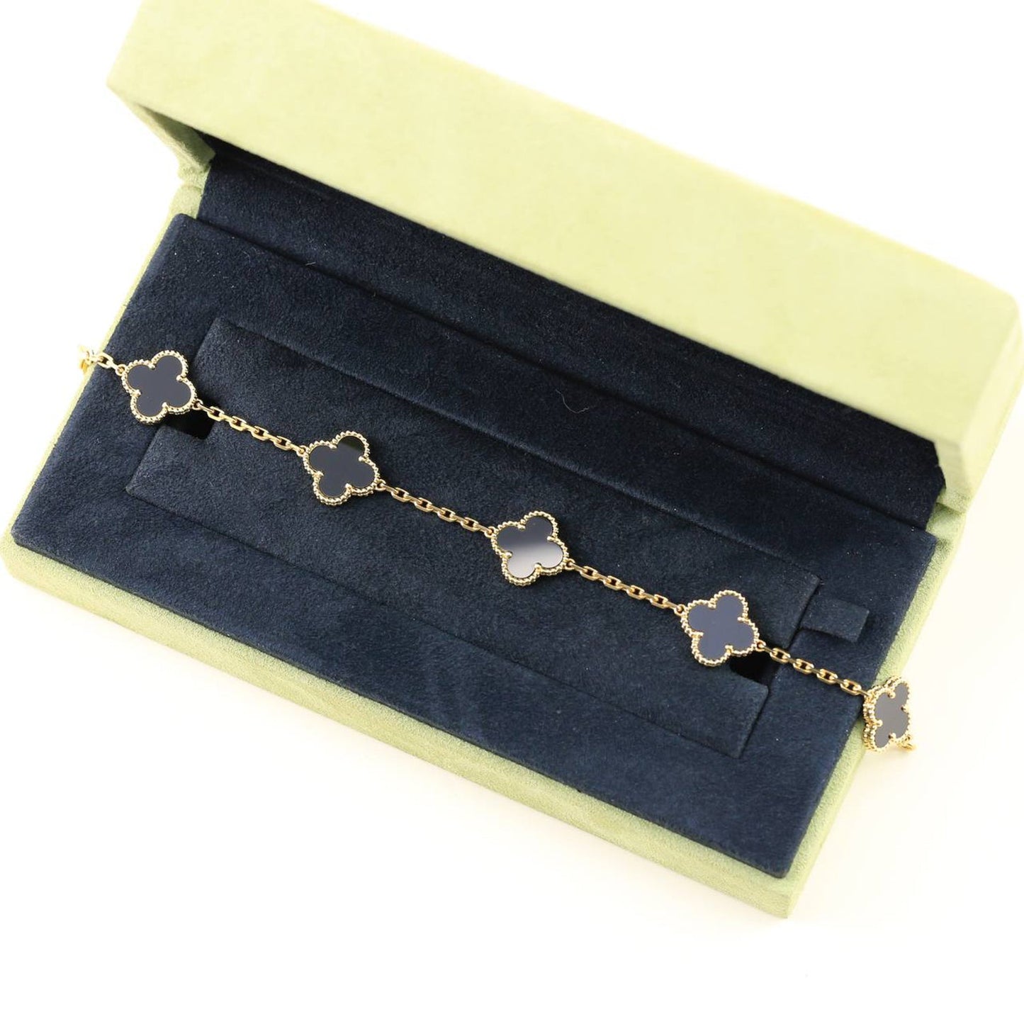 [Psychic Jewelrys]CLOVER  5 MOTIFS BLACK ONYX BRACELET