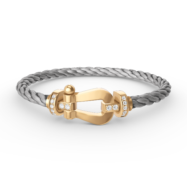 [Psychic Jewelrys]FORCE LARGE HORSESHOE HALF DIAMOND BRACELET GOLD