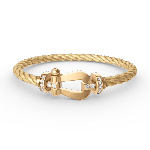 [Psychic Jewelrys]FORCE LARGE HORSESHOE HALF DIAMOND BRACELET GOLD