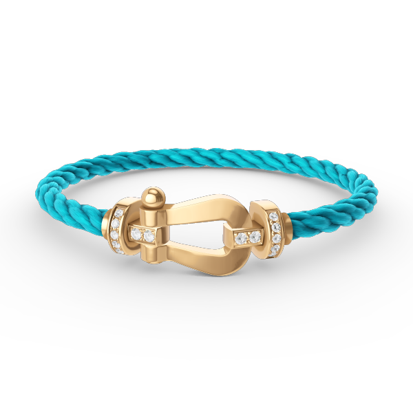 [Psychic Jewelrys]FORCE LARGE HORSESHOE HALF DIAMOND BRACELET GOLD