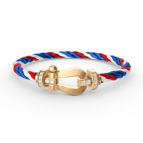 [Psychic Jewelrys]FORCE LARGE HORSESHOE HALF DIAMOND BRACELET GOLD