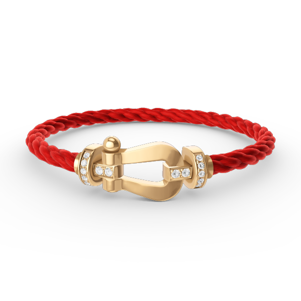 [Psychic Jewelrys]FORCE LARGE HORSESHOE HALF DIAMOND BRACELET GOLD