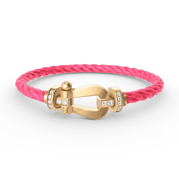 [Psychic Jewelrys]FORCE LARGE HORSESHOE HALF DIAMOND BRACELET GOLD