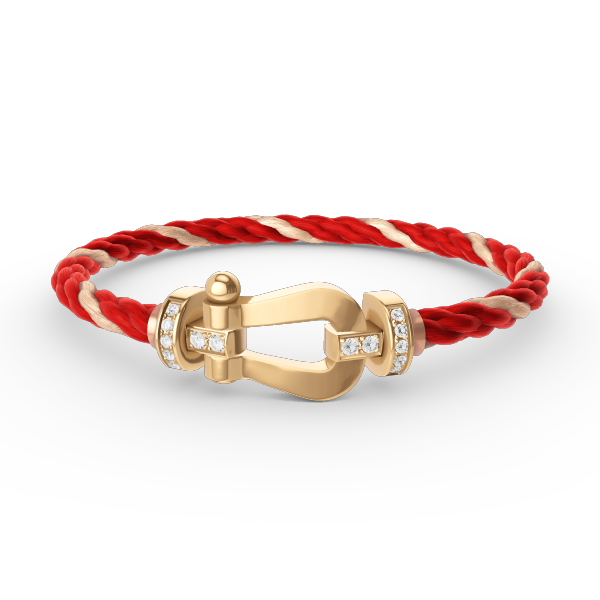 [Psychic Jewelrys]FORCE LARGE HORSESHOE HALF DIAMOND BRACELET GOLD