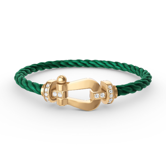 [Psychic Jewelrys]FORCE LARGE HORSESHOE HALF DIAMOND BRACELET GOLD
