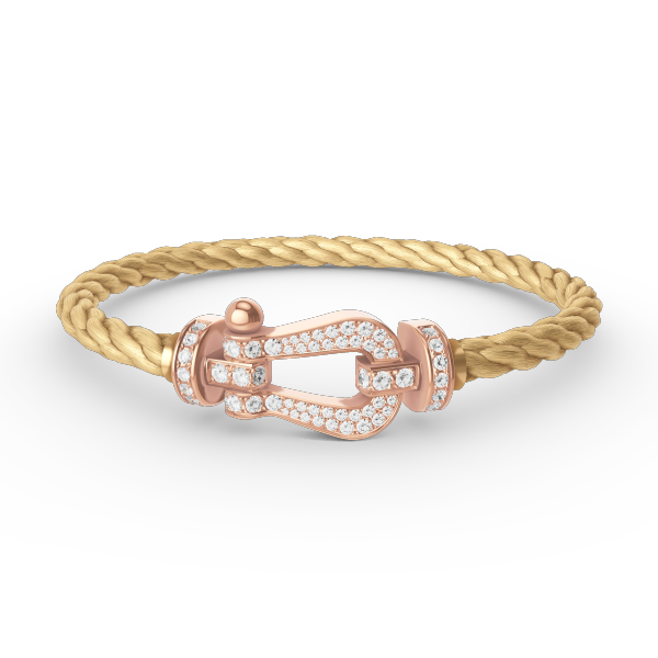 [Psychic Jewelrys]FORCE LARGE HORSESHOE FULL DIAMOND BRACELET ROSE GOLD