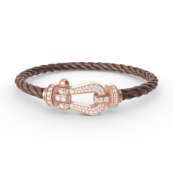 [Psychic Jewelrys]FORCE LARGE HORSESHOE FULL DIAMOND BRACELET ROSE GOLD