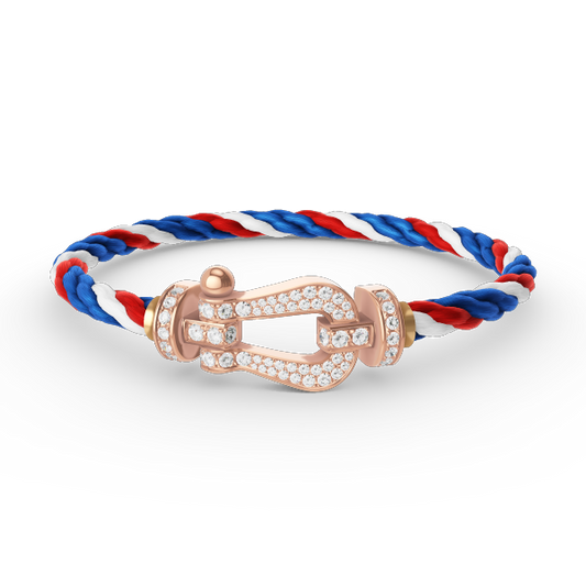 [Psychic Jewelrys]FORCE LARGE HORSESHOE FULL DIAMOND BRACELET ROSE GOLD