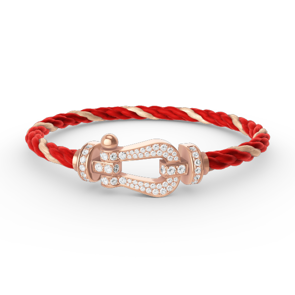 [Psychic Jewelrys]FORCE LARGE HORSESHOE FULL DIAMOND BRACELET ROSE GOLD