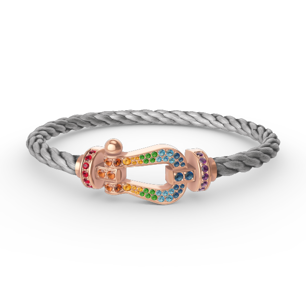 [Psychic Jewelrys]FORCE LARGE HORSESHOE  COLORED DIAMOND BRACELET ROSE GOLD