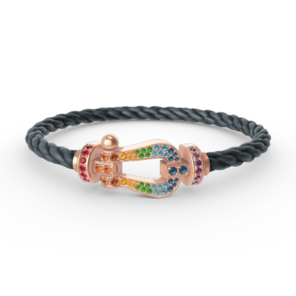 [Psychic Jewelrys]FORCE LARGE HORSESHOE  COLORED DIAMOND BRACELET ROSE GOLD